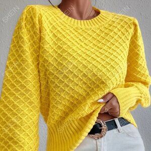 NEW! Size 6 Frenchy Argyle Knit Lantern Sleeve Sweater